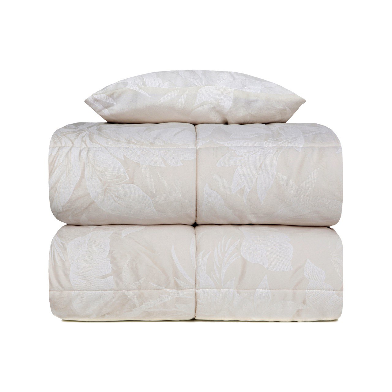 Generico Trapunta Kenya in Morbido Tessuto in Velluto Jaquard con 1 Cuscino Arredo Matrimoniale 260x270cm Imbottitura 350gr.m Super Calda e Soffice