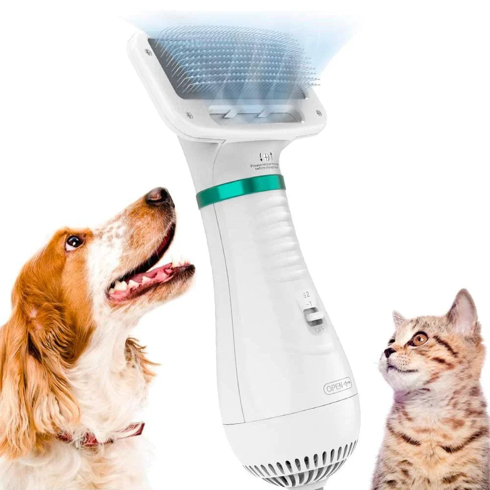 Spazzola Asciugacapelli per animali domestici 2 in 1