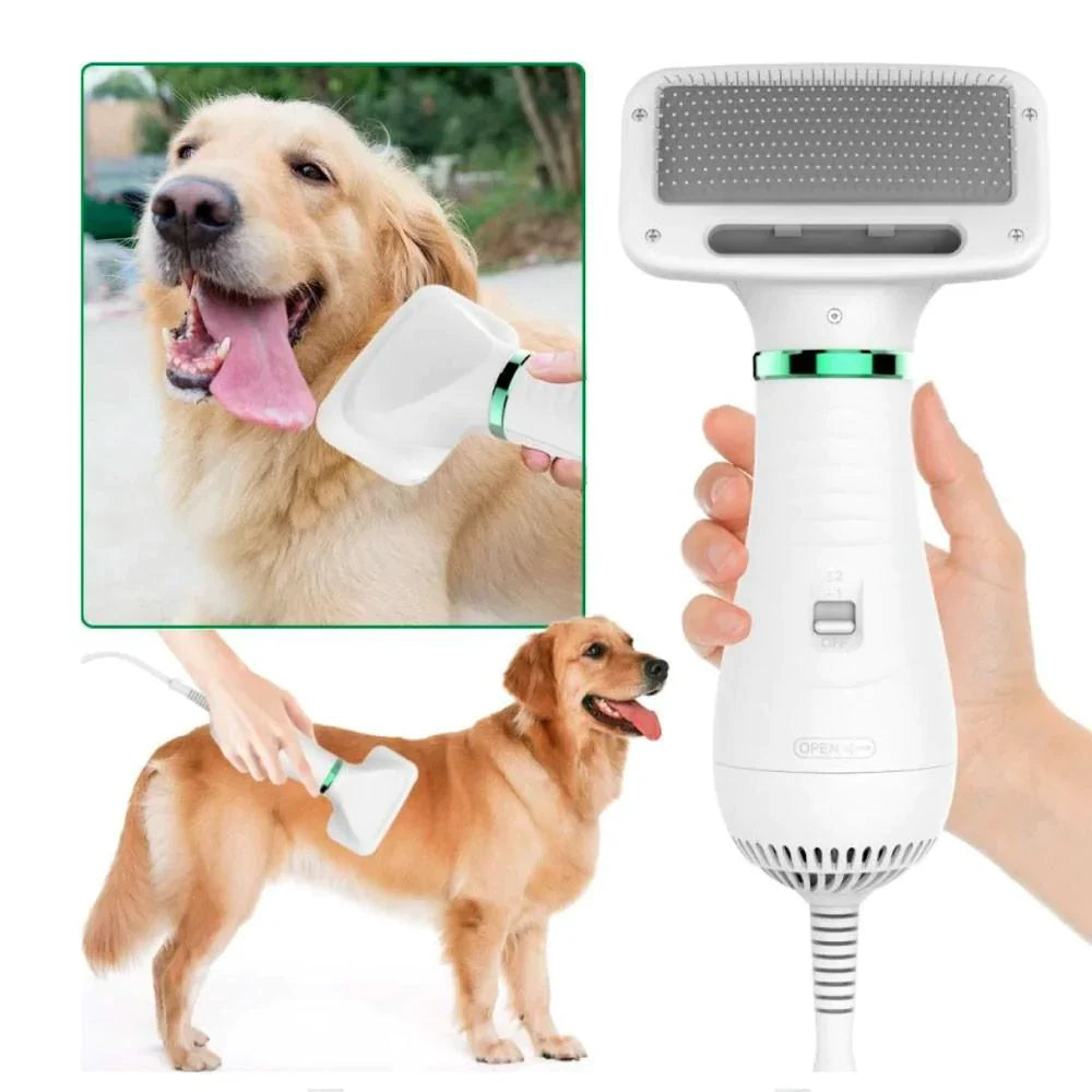Spazzola Asciugacapelli per animali domestici 2 in 1